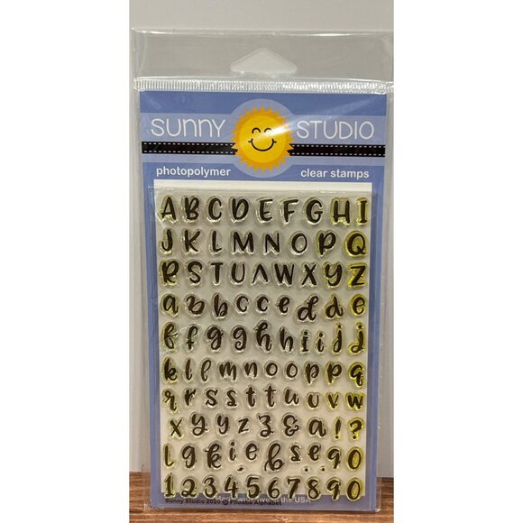 Sunny Studio Photopolymer Clear Stamps SSCL-258 Phoebe Alphabet Set & Numbers - Picture 1 of 3
